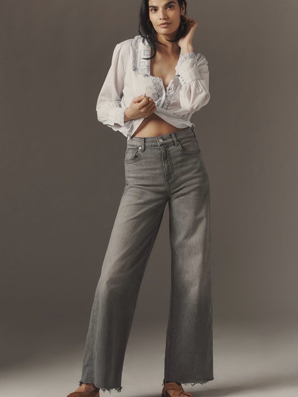 Le Jean | size 30 | High-Waist Wide-Leg Women’s Jeans - Gray